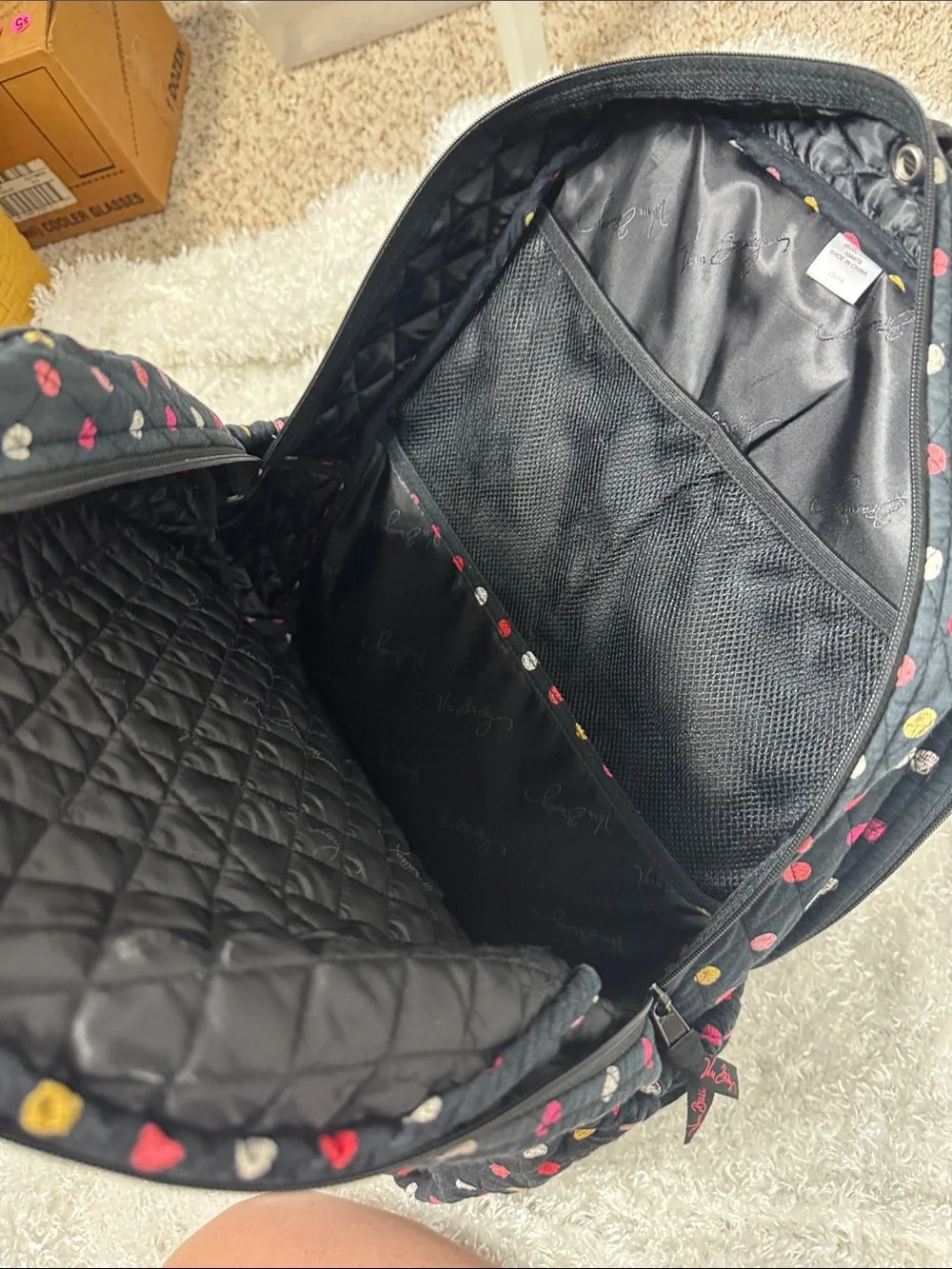 Vera Bradley polka dot back pack full size.